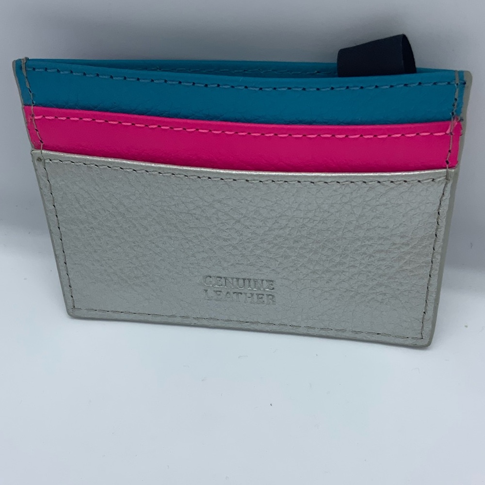 GENUINE Leather Silver Card Holder